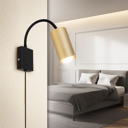 Brilagi - Flexible wall lamp SELE 1xGU10/30W/230V black/gold