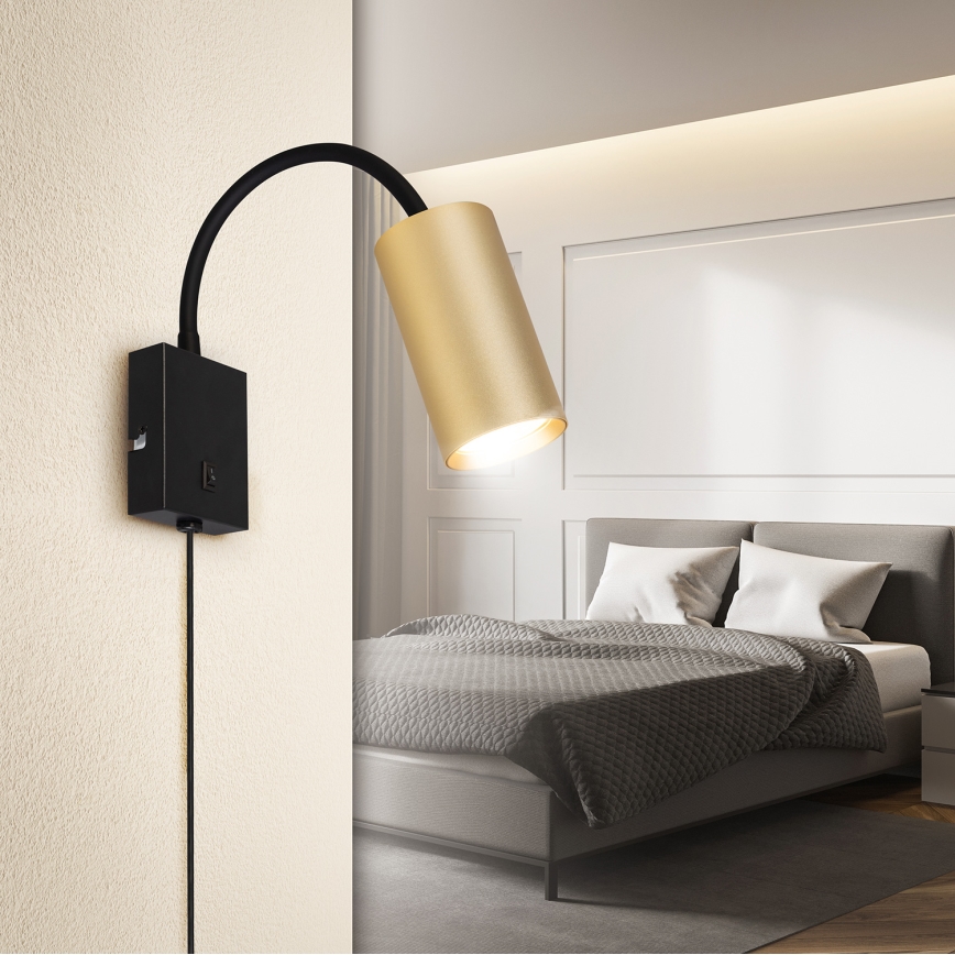 Brilagi - Flexible wall lamp SELE 1xGU10/30W/230V black/gold