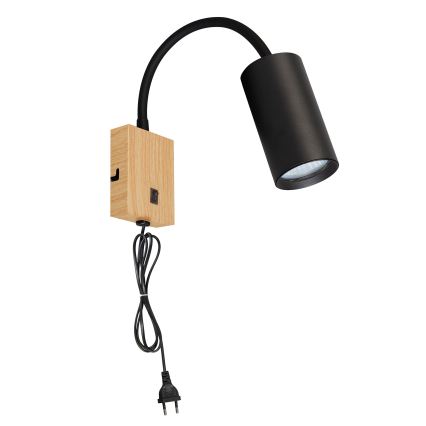Brilagi - Flexible wall lamp SELE 1xGU10/30W/230V black/oak decor