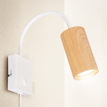 Brilagi - Flexible wall lamp SELE 1xGU10/30W/230V white/oak decor