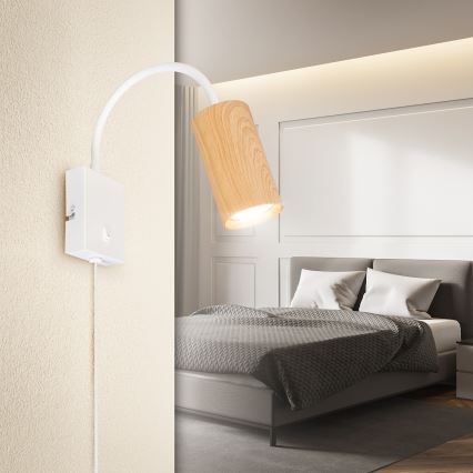 Brilagi - Flexible wall lamp SELE 1xGU10/30W/230V white/oak decor