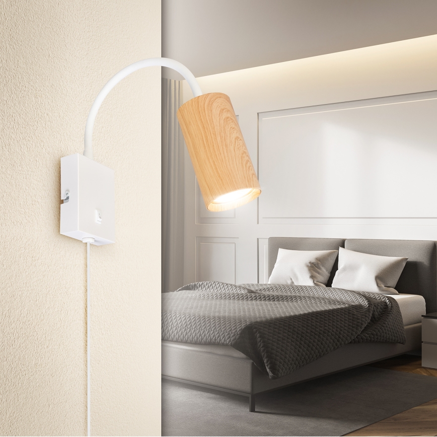 Brilagi - Flexible wall lamp SELE 1xGU10/30W/230V white/oak decor
