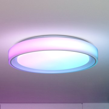 Brilagi - FLOCO Dimmable RGB LED Ceiling Light LED/30W/230V Ø 39.5 cm 3000-6500K Tuya Wi-Fi + LED/6W + remote control