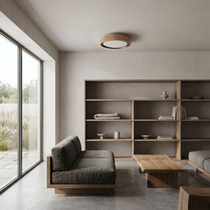 Brilagi - FLOCO LED Ceiling Light LED/24W/230V Ø 30 cm wood finish/black