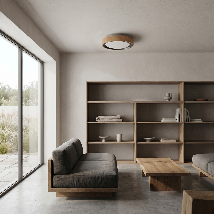 Brilagi - FLOCO LED Ceiling Light LED/24W/230V Ø 30 cm wood finish/black