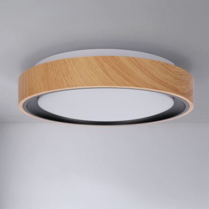 Brilagi - FLOCO LED Ceiling Light LED/24W/230V Ø 30 cm wood finish/black
