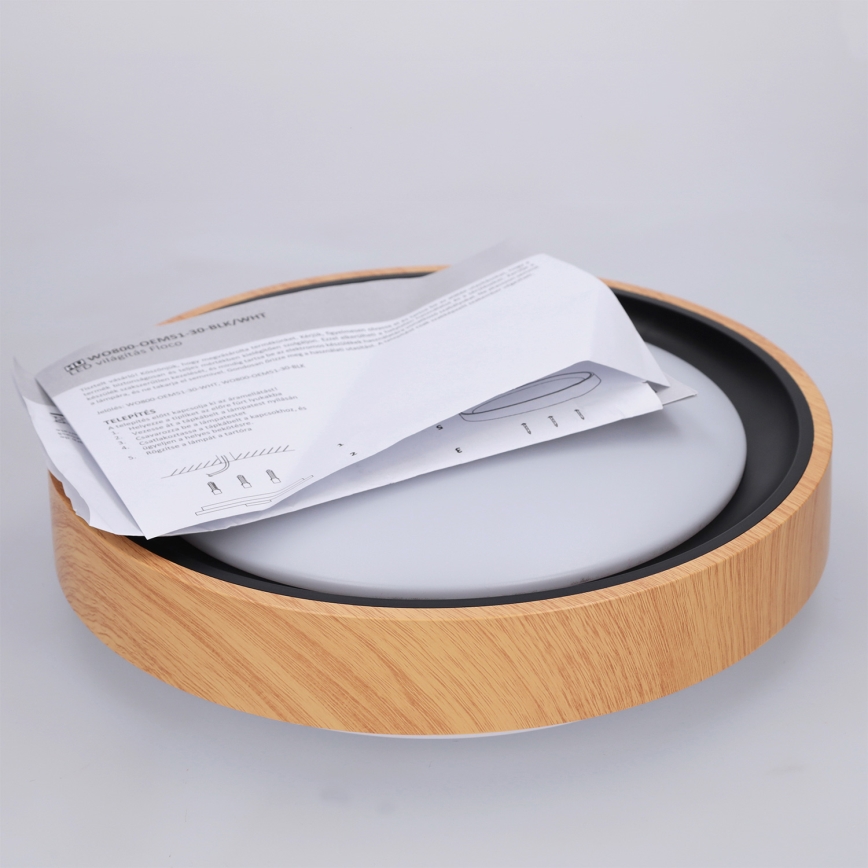 Brilagi - FLOCO LED Ceiling Light LED/24W/230V Ø 30 cm wood finish/black
