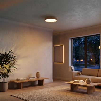 Brilagi - FLOCO LED Ceiling Light LED/24W/230V Ø 30 cm Wood Effect/White
