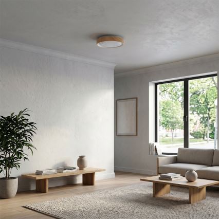 Brilagi - FLOCO LED Ceiling Light LED/24W/230V Ø 30 cm Wood Effect/White