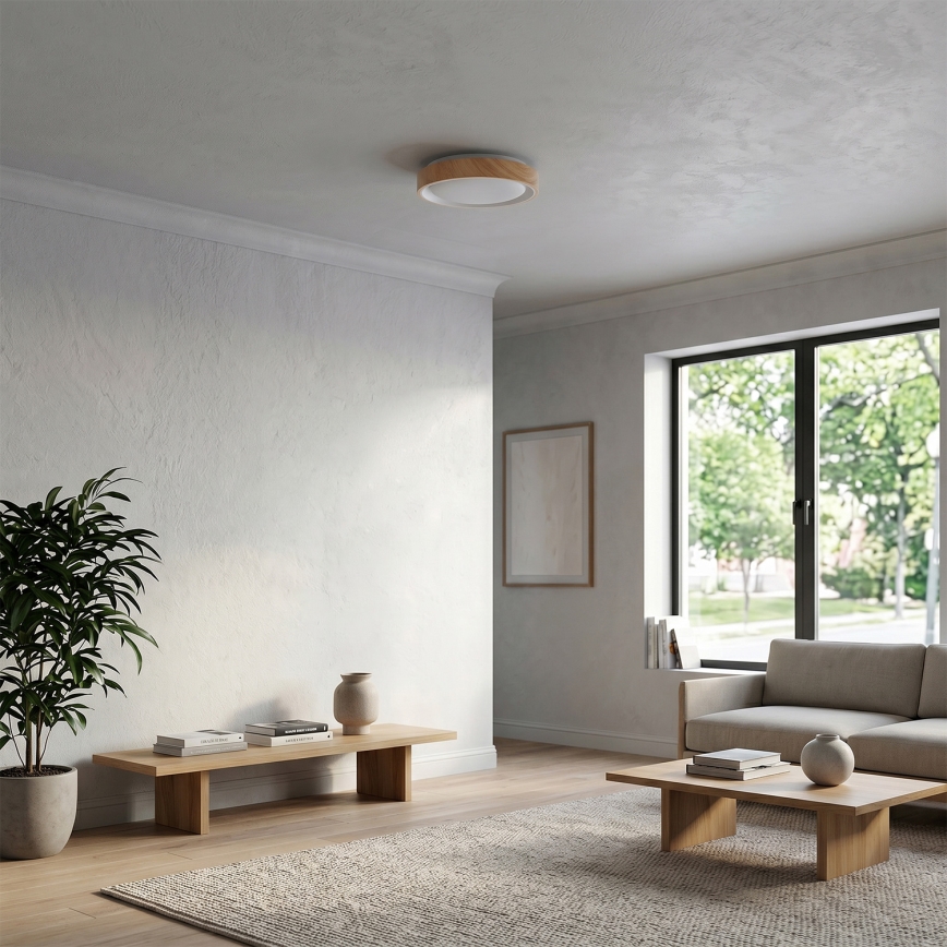 Brilagi - FLOCO LED Ceiling Light LED/24W/230V Ø 30 cm Wood Effect/White