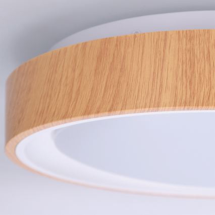 Brilagi - FLOCO LED Ceiling Light LED/24W/230V Ø 30 cm Wood Effect/White
