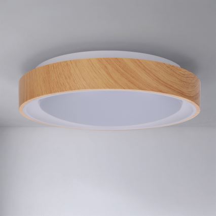 Brilagi - FLOCO LED Ceiling Light LED/24W/230V Ø 30 cm Wood Effect/White