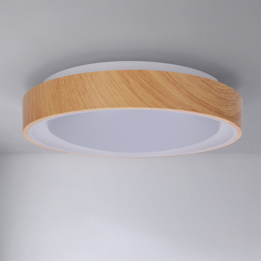 Brilagi - FLOCO LED Ceiling Light LED/24W/230V Ø 30 cm Wood Effect/White