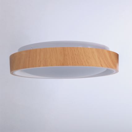 Brilagi - FLOCO LED Ceiling Light LED/24W/230V Ø 30 cm Wood Effect/White
