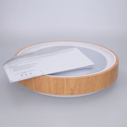 Brilagi - FLOCO LED Ceiling Light LED/24W/230V Ø 30 cm Wood Effect/White