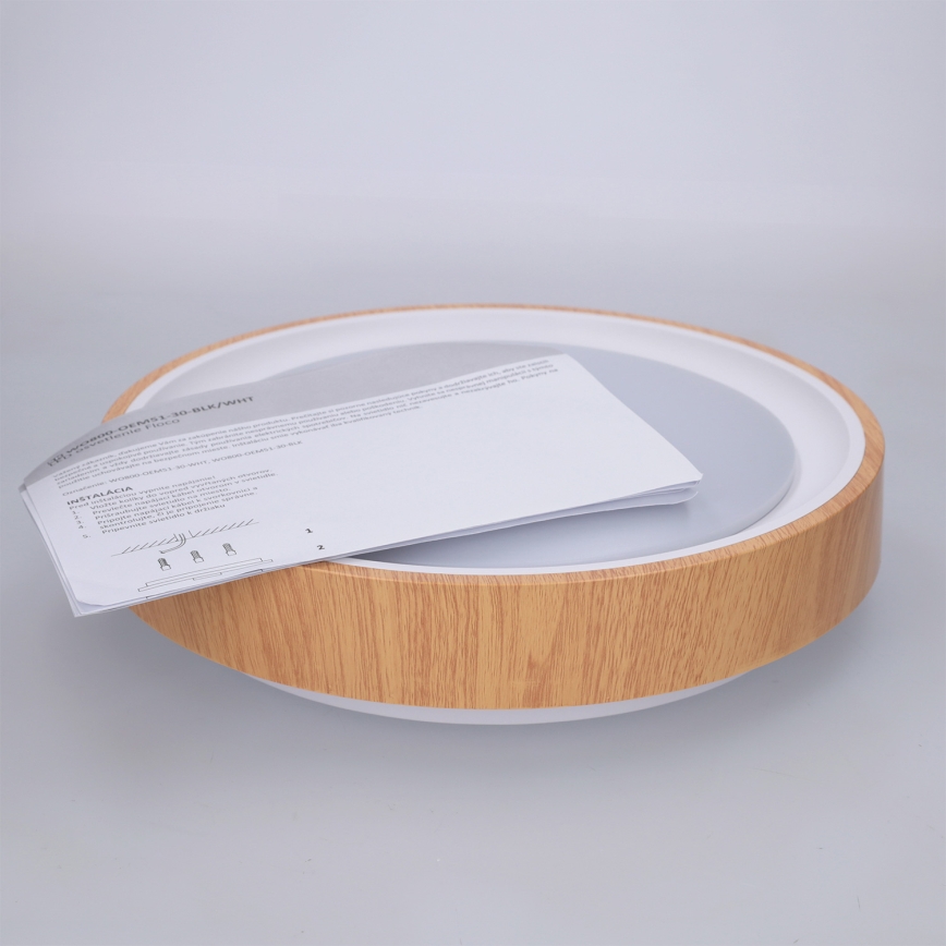 Brilagi - FLOCO LED Ceiling Light LED/24W/230V Ø 30 cm Wood Effect/White
