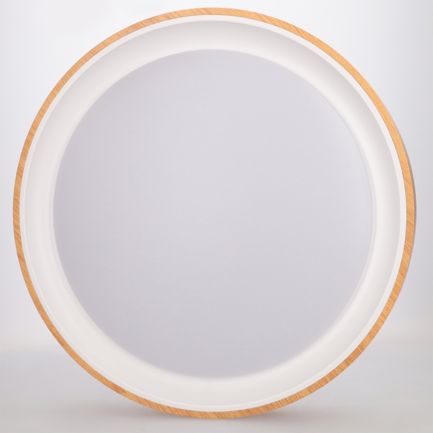 Brilagi - Dimmable LED ceiling light FLOCO LED/48W/230V Ø 40 cm wood decor/white + remote control