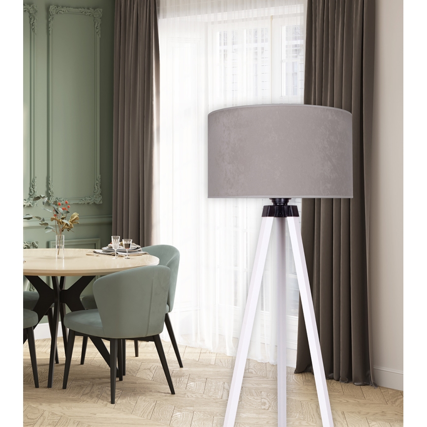 Brilagi - Floor lamp VELVET 1xE27/60W/230V white/grey