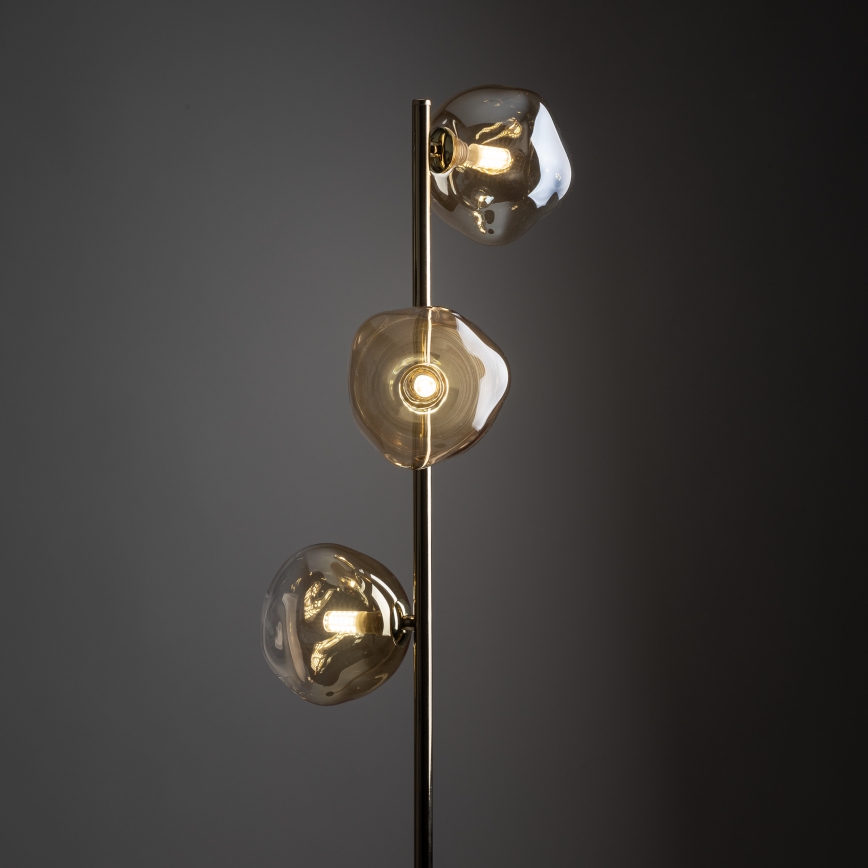 Brilagi - Floor lamp VULCANO 3xG9/8W/230V gold/smoky beige