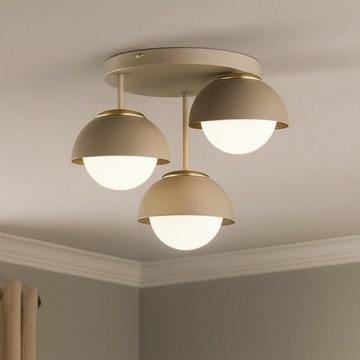 Brilagi - Flush-mount ceiling light 3xE27/60W/230V beige/gold