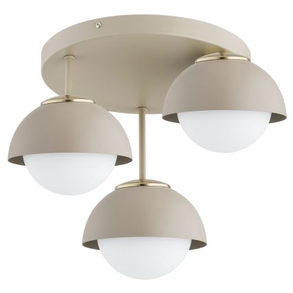Brilagi - Flush-mount ceiling light 3xE27/60W/230V beige/gold