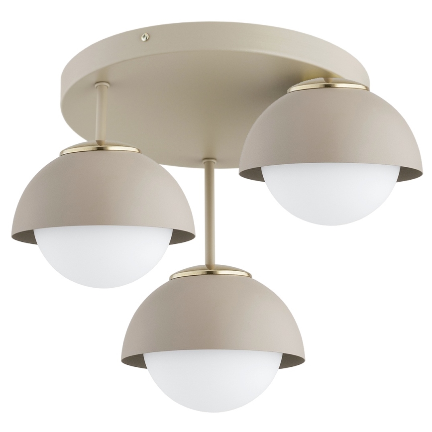 Brilagi - Flush-mount ceiling light 3xE27/60W/230V beige/gold