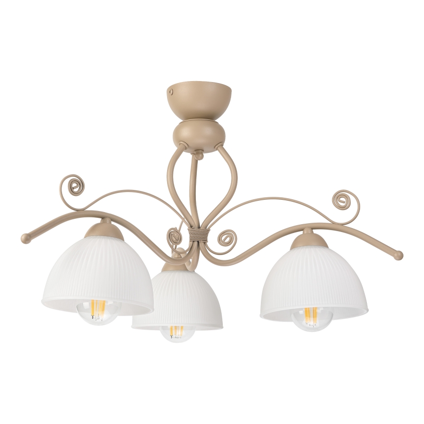 Brilagi - Flush-mount ceiling light ANTICO MODERN 3xE27/60W/230V beige