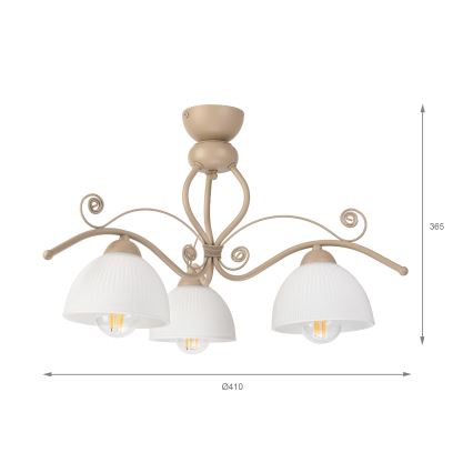 Brilagi - Flush-mount ceiling light ANTICO MODERN 3xE27/60W/230V beige