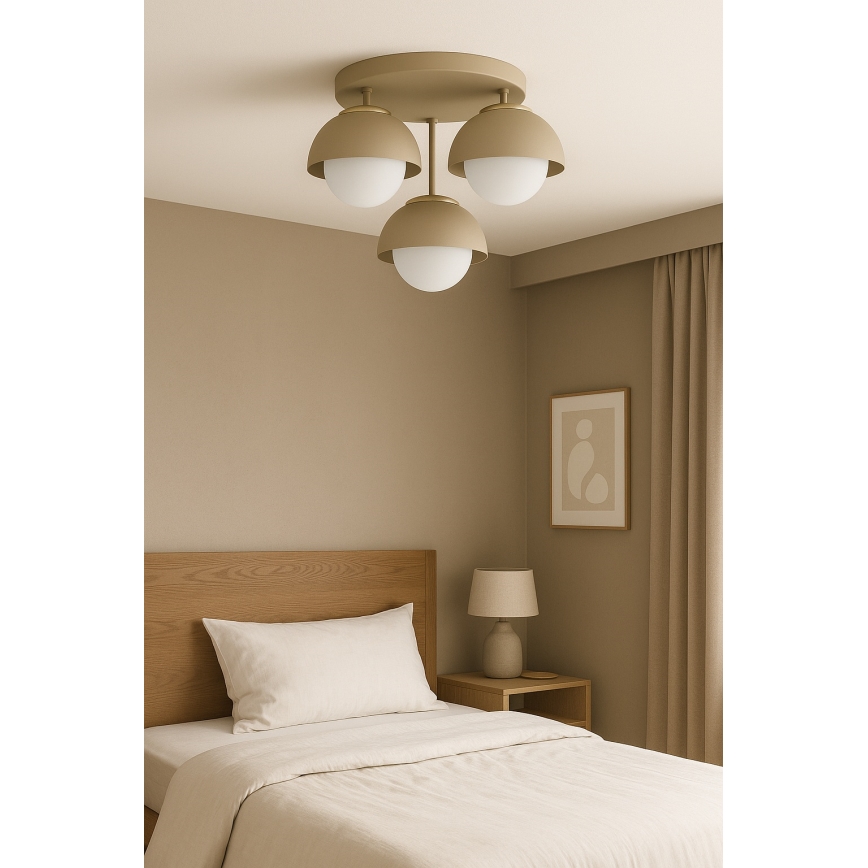 Brilagi - Flush-mount ceiling light COSMO 3xE27/60W/230V beige/gold