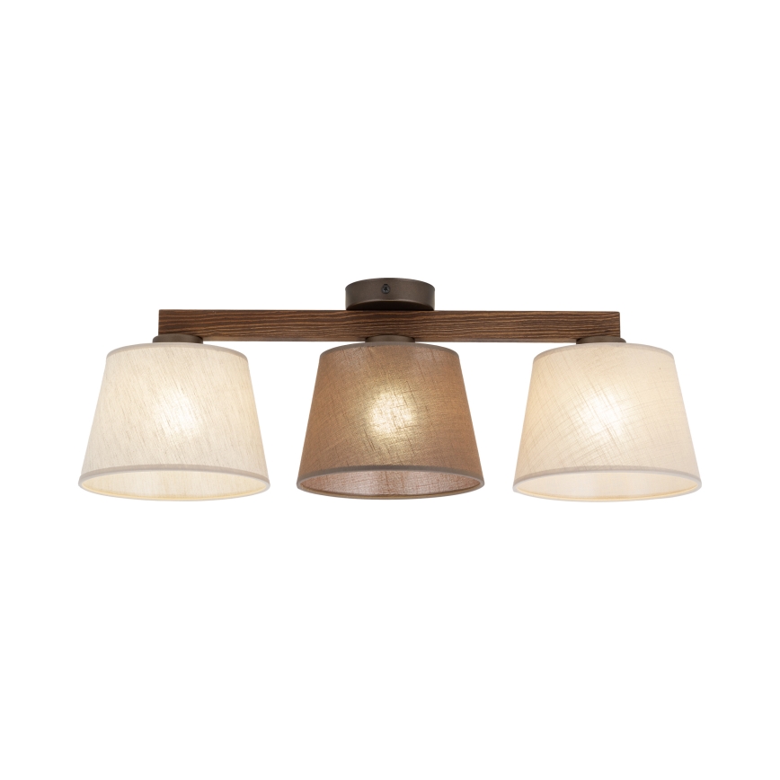 Brilagi - Flush-mount ceiling light LATTE SABIA 3xE27/60W/230V pine/mix