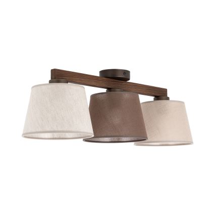 Brilagi - Flush-mount ceiling light LATTE SABIA 3xE27/60W/230V pine/mix