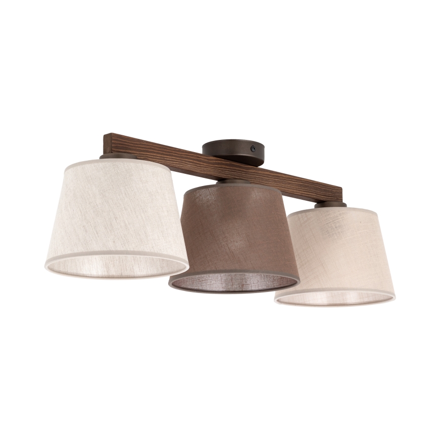 Brilagi - Flush-mount ceiling light LATTE SABIA 3xE27/60W/230V pine/mix