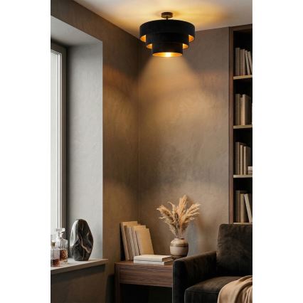 Brilagi - Flush-mount ceiling light LUNETA 1xE27/60W/230V Ø 40 cm black/gold