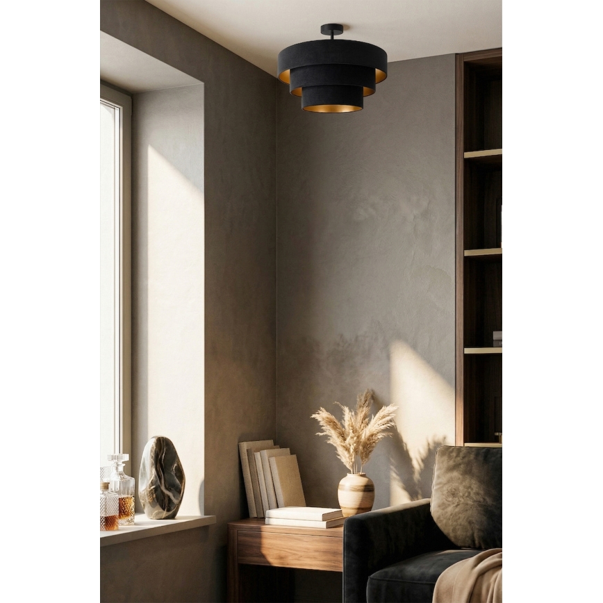 Brilagi - Flush-mount ceiling light LUNETA 1xE27/60W/230V Ø 40 cm black/gold