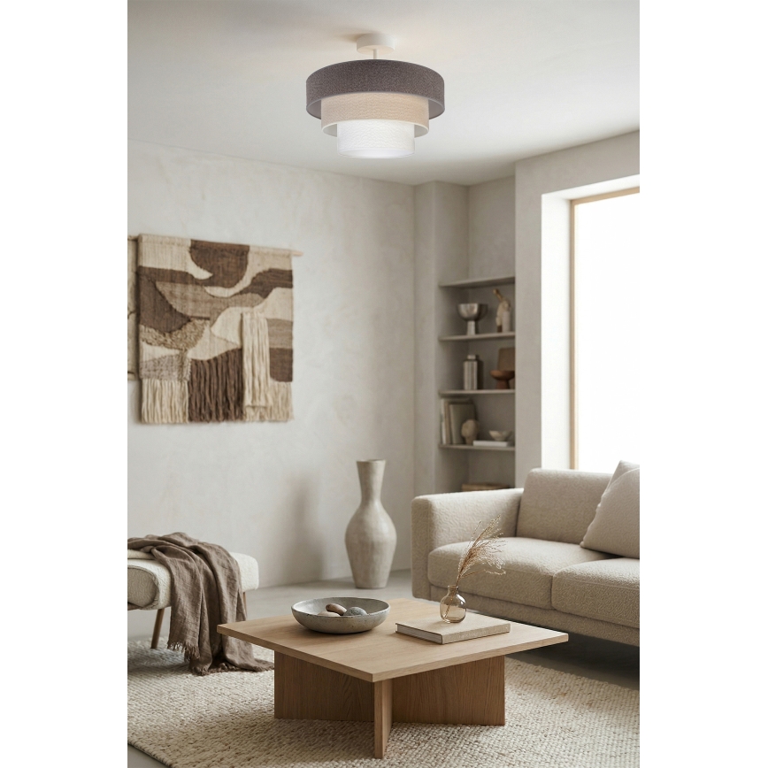 Brilagi - Flush-mount ceiling light LUNETA 1xE27/60W/230V Ø 40 cm grey/cream/white