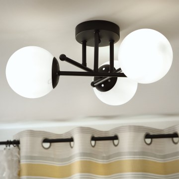 Brilagi - Flush-Mount Ceiling Light MALIVA 3xE14/15W/230V Black/White