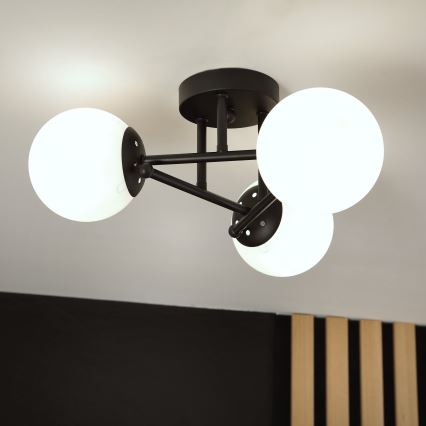 Brilagi - Flush-Mount Ceiling Light MALIVA 3xE14/15W/230V Black/White