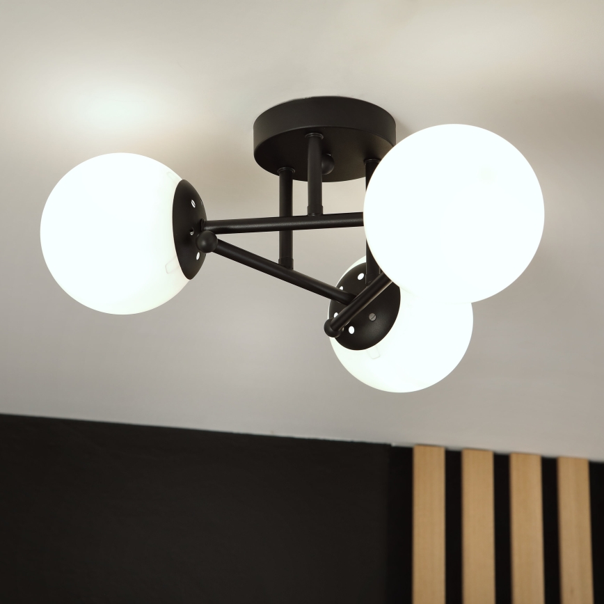 Brilagi - Flush-Mount Ceiling Light MALIVA 3xE14/15W/230V Black/White