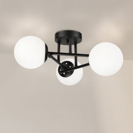 Brilagi - Flush-Mount Ceiling Light MALIVA 3xE14/15W/230V Black/White