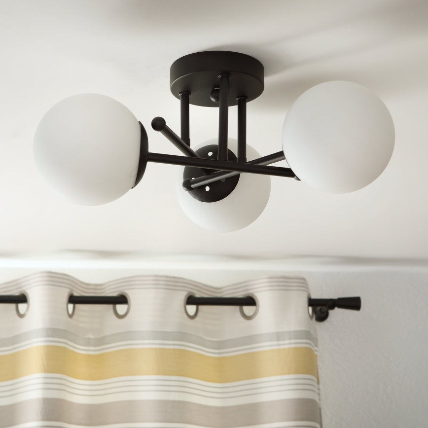 Brilagi - Flush-Mount Ceiling Light MALIVA 3xE14/15W/230V Black/White