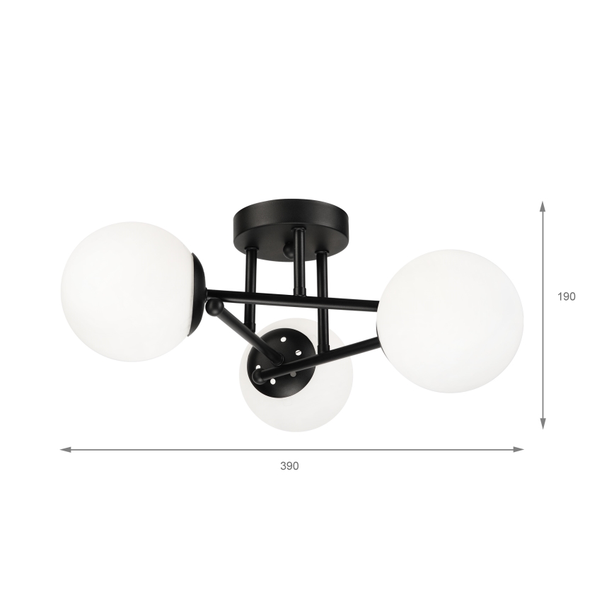 Brilagi - Flush-Mount Ceiling Light MALIVA 3xE14/15W/230V Black/White