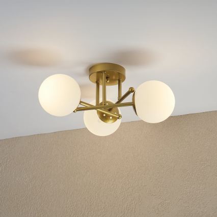 Brilagi - Flush-mount ceiling light MALIVA 3xE14/15W/230V gold/white