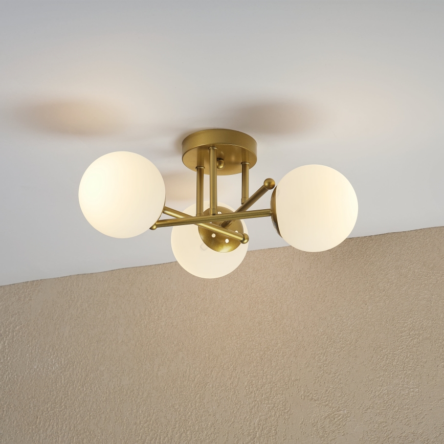Brilagi - Flush-mount ceiling light MALIVA 3xE14/15W/230V gold/white