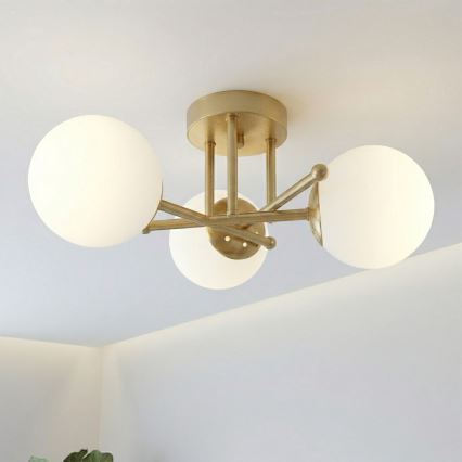 Brilagi - Flush-mount ceiling light MALIVA 3xE14/15W/230V gold/white