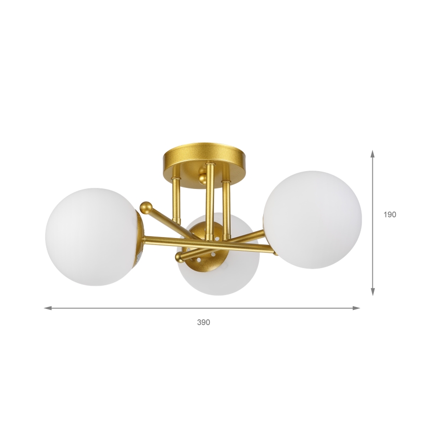 Brilagi - Flush-mount ceiling light MALIVA 3xE14/15W/230V gold/white