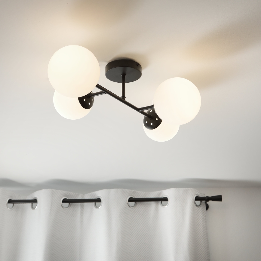 Brilagi - Flush-mount ceiling light MALONY 4xE14/20W/230V black