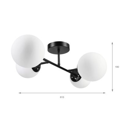 Brilagi - Flush-mount ceiling light MALONY 4xE14/20W/230V black