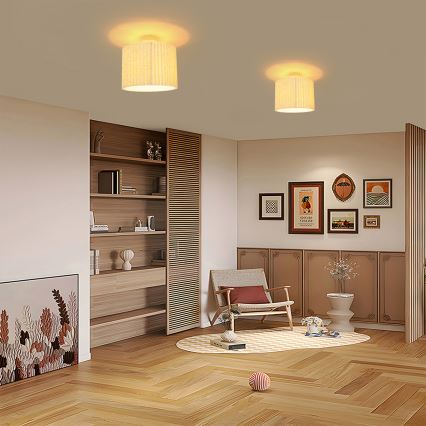 Brilagi - Flush-mount ceiling light NORDIC WAVE 1xE27/15W/230V Ø 32 cm Linen/White