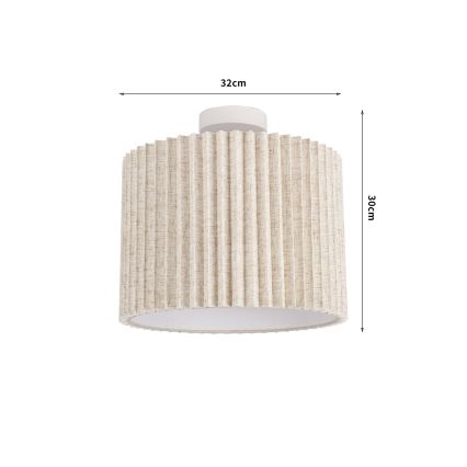 Brilagi - Flush-mount ceiling light NORDIC WAVE 1xE27/15W/230V Ø 32 cm Linen/White