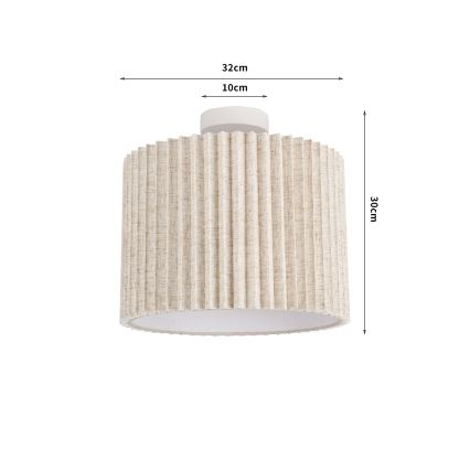 Brilagi - Flush-mount ceiling light NORDIC WAVE 1xE27/15W/230V Ø 32 cm Linen/White